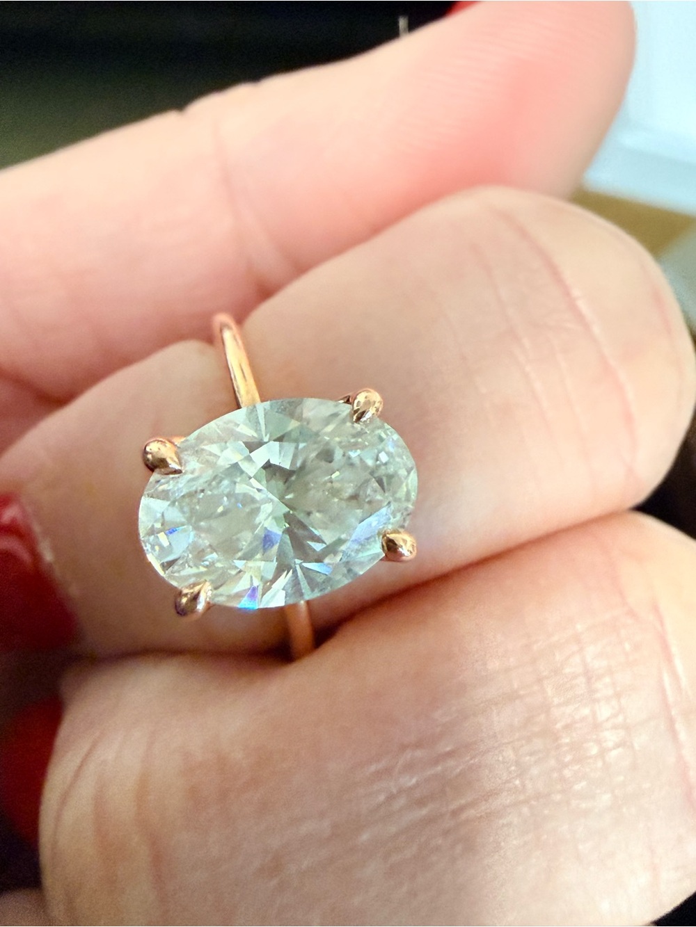 Brilliant Earth Rose Gold Oval lab grown diamond Engagement Ring - Picture 10 of 12